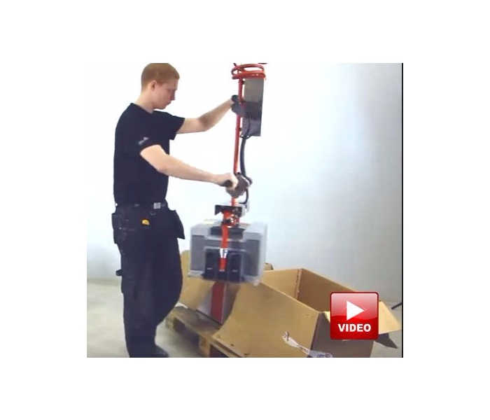 Lifts All Lifter for Handling and Packing Products into Boxes