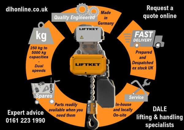 Star LIFTKET Speedline Electric Chain Hoists next day delivery from UK stock