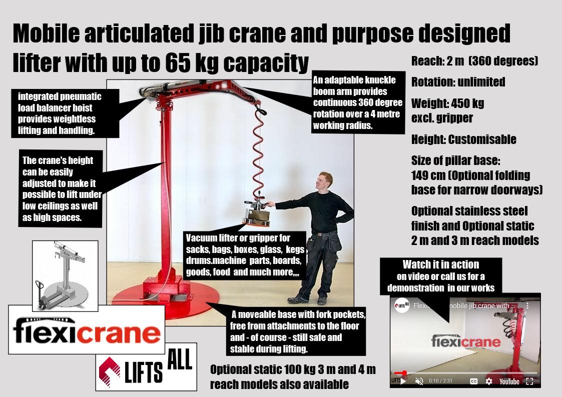 Product feature 2025 - Need product handling in different locations? The Flexicrane is ready for action.