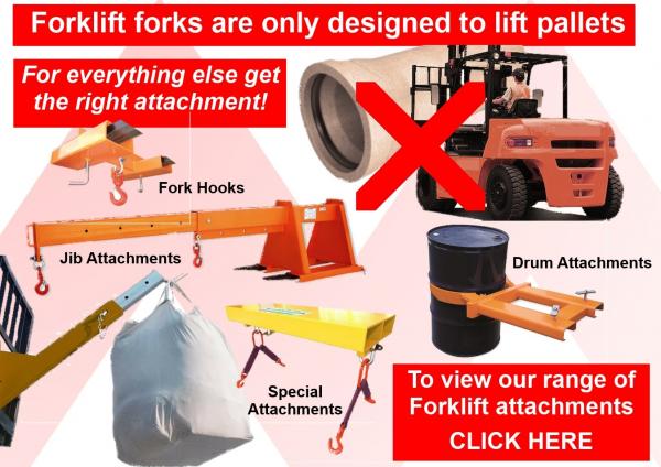 Use your forklift safely - Use the right attachments