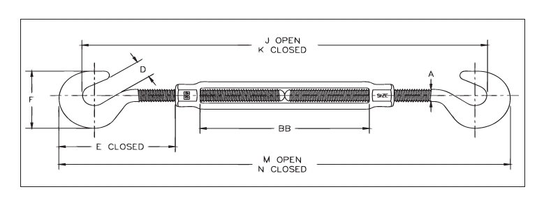 Crosby Turnbuckles HG223 – Hook & Hook